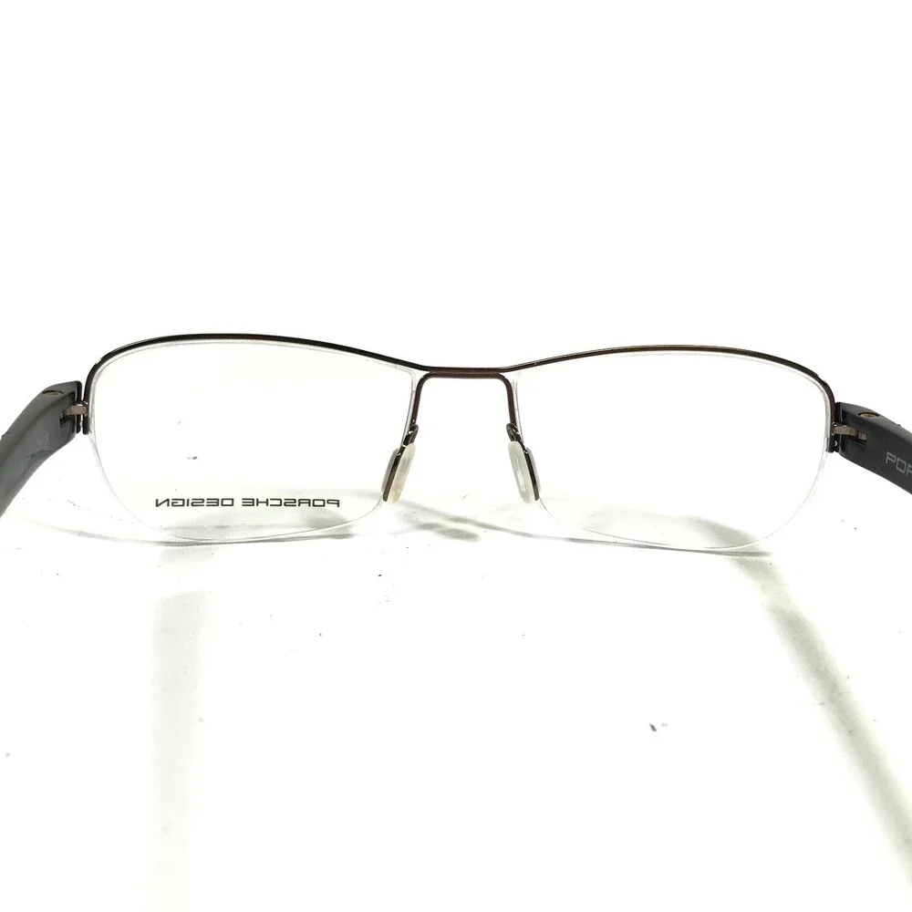 Porsche Design Eyeglasses Frames P8211 A Brown Rectangular Half Rim 52-17-140